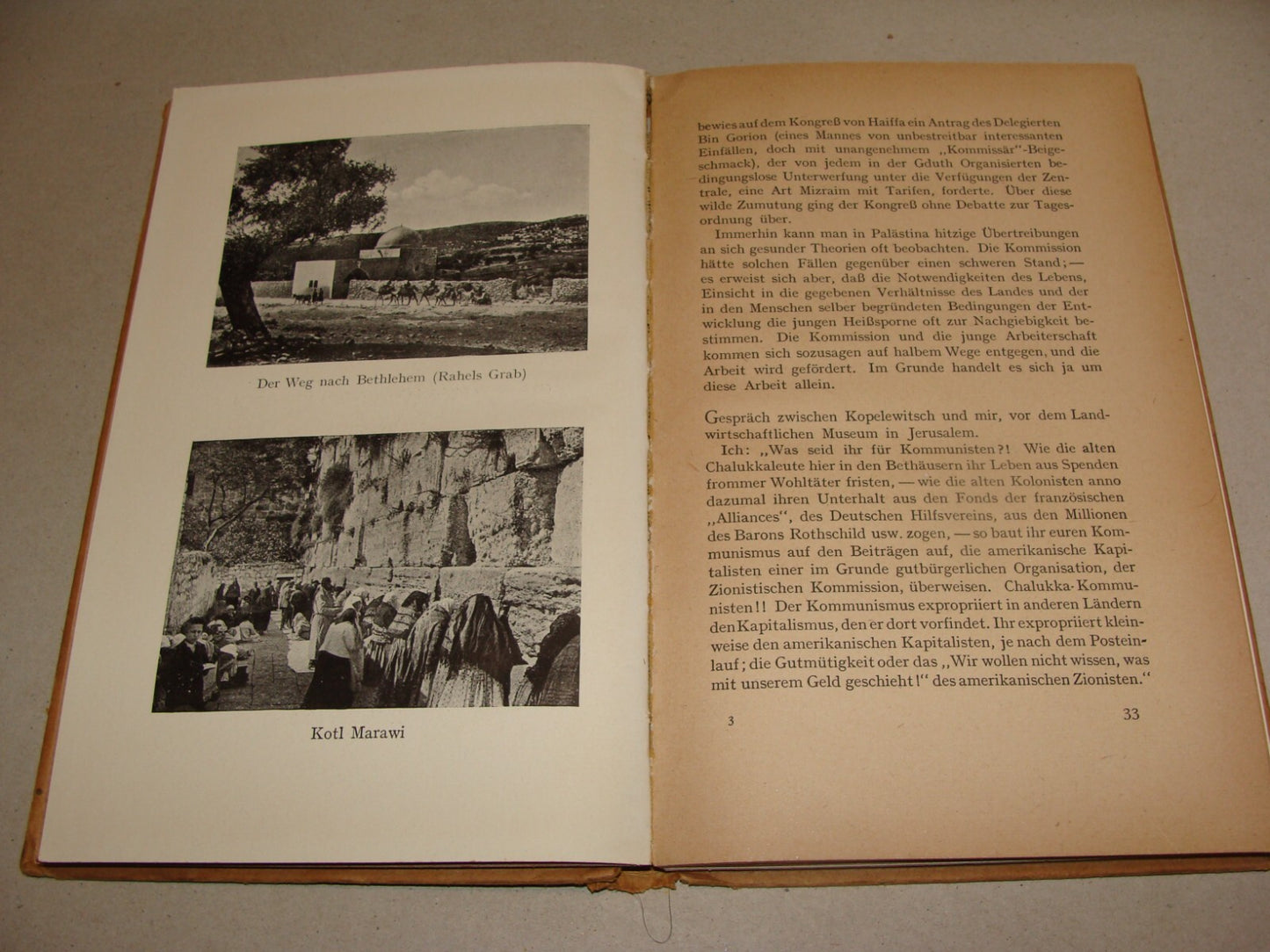 RARE 1922 Travel Book JEWISH PALESTINE Photo Album Map Germany Holitscher Israel