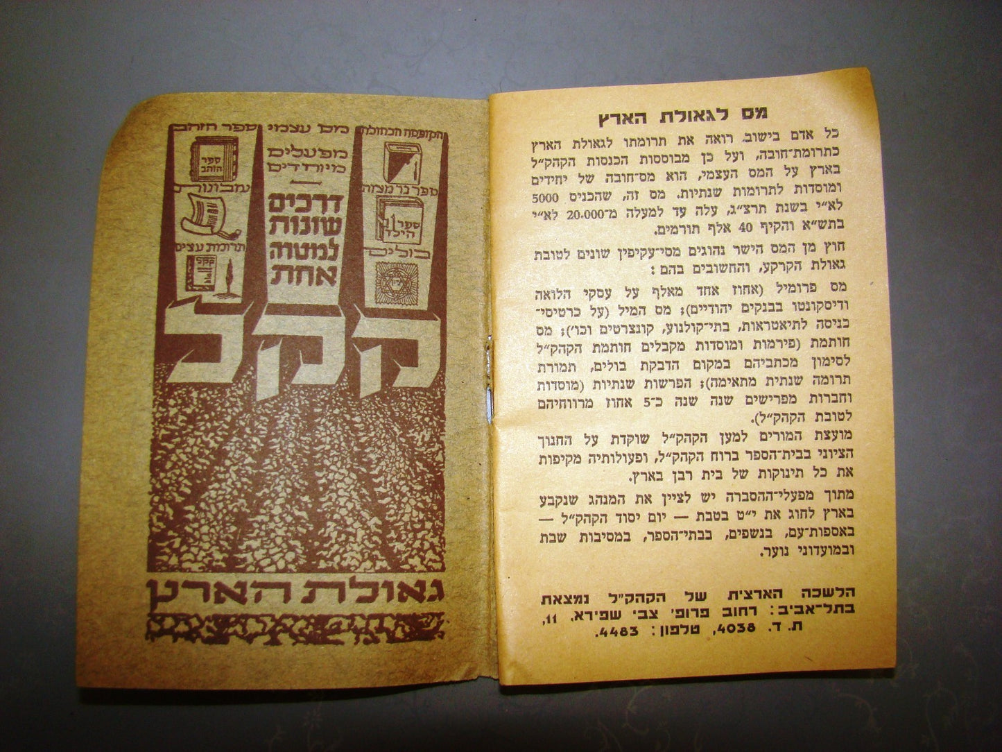 map Palestine judaica jewish antique calendar 1942 KKL JNF eretz israel Balfour