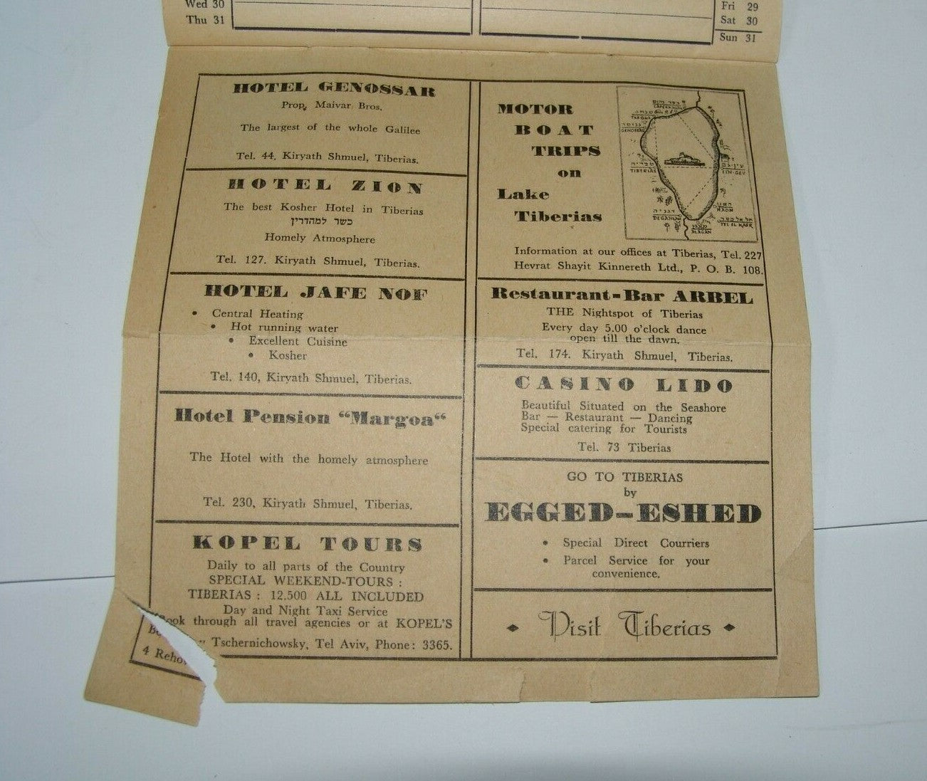 ad Jewish israel israeli tourist guide forthnightly december 1953 travel