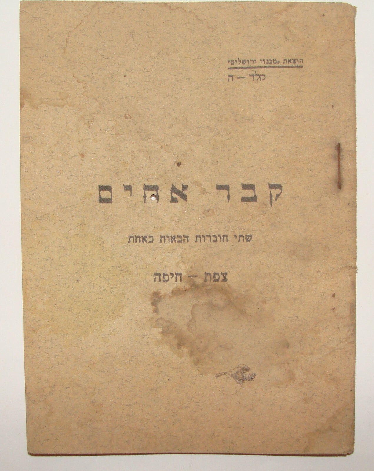 Book Jewish Judaica Haifa Safed 1938 Arab Revolt Palestine Israel Casualties