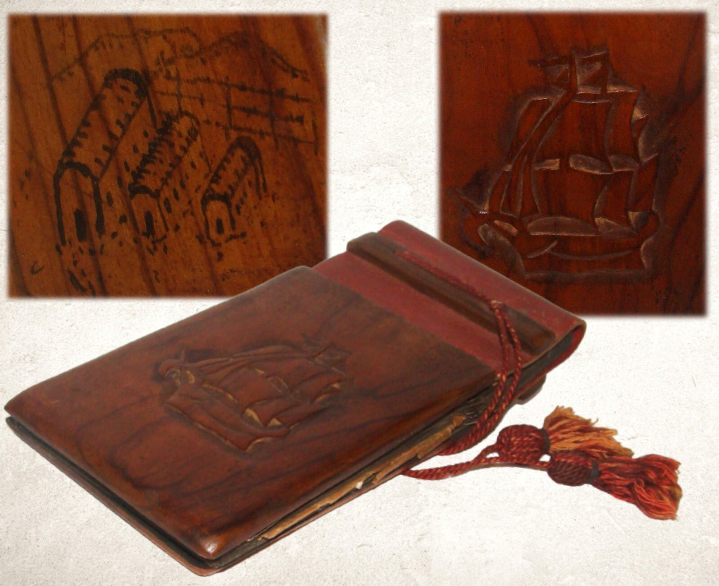 RARE Jewish 1940s Palestine Israel LATRUN Camp Prison Olive Wood Album Cover Art