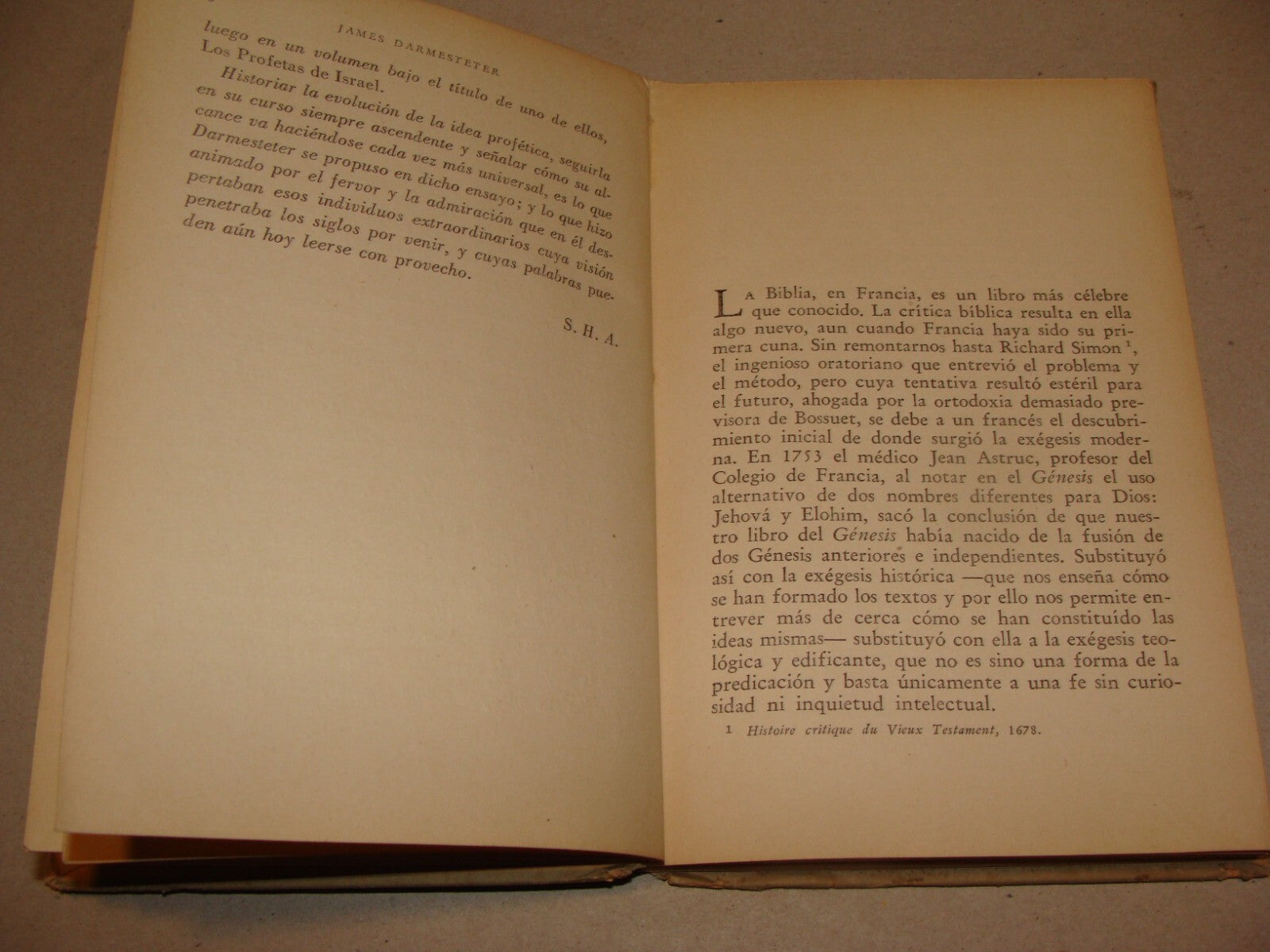 Book Jewish Judaica 1944 Israel Prophets Argentina Spanish Darmesteter