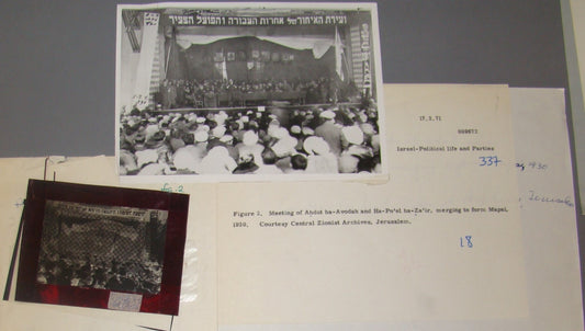 Map Jewish 1930 Agency Photo Zionist Ahdut HaAvoda Hapoel HaTzair Political