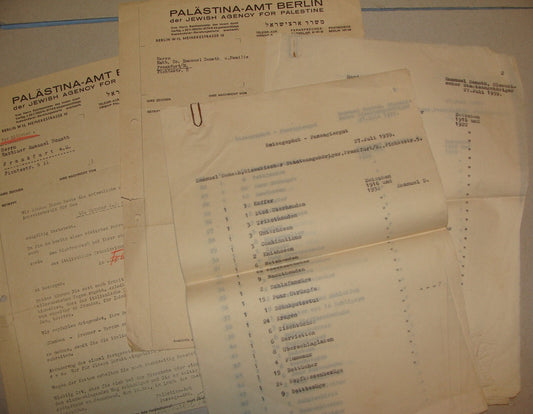 Germany 1939 German Jewish Agency Palestine Israel RABBI DONATH Certificate WWII