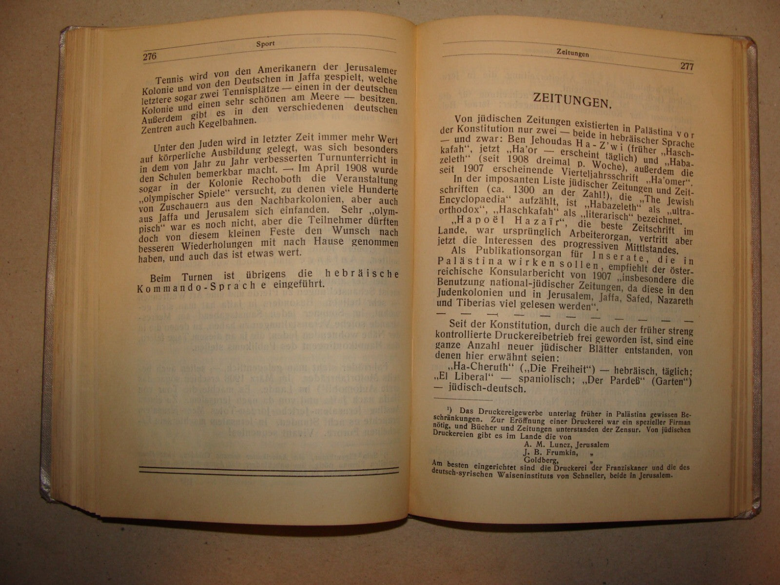 Germany Book Jewish Judaica 1912 Palestine Israel Guide Trietsch German   Map