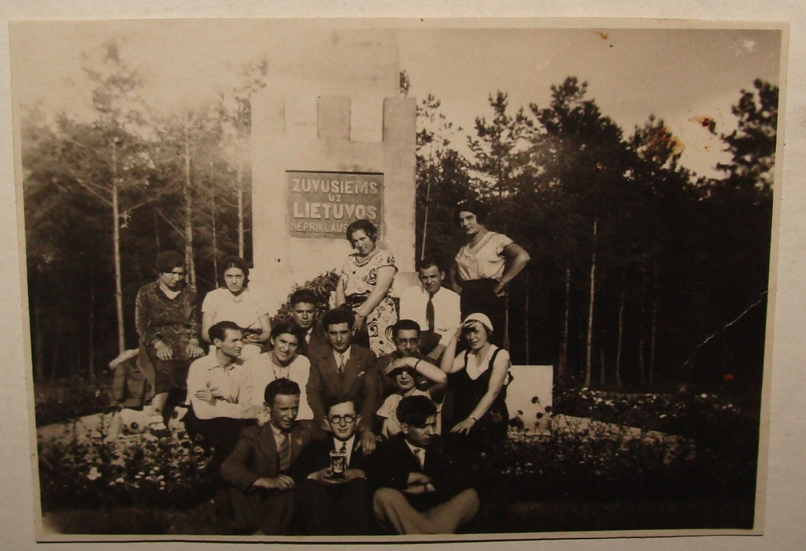 Photo Jewish Card Judaica 192? Lithuania Zionist Pioneers Youth Group Postcard