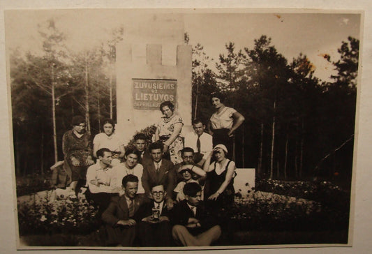 Photo Jewish Card Judaica 192? Lithuania Zionist Pioneers Youth Group Postcard