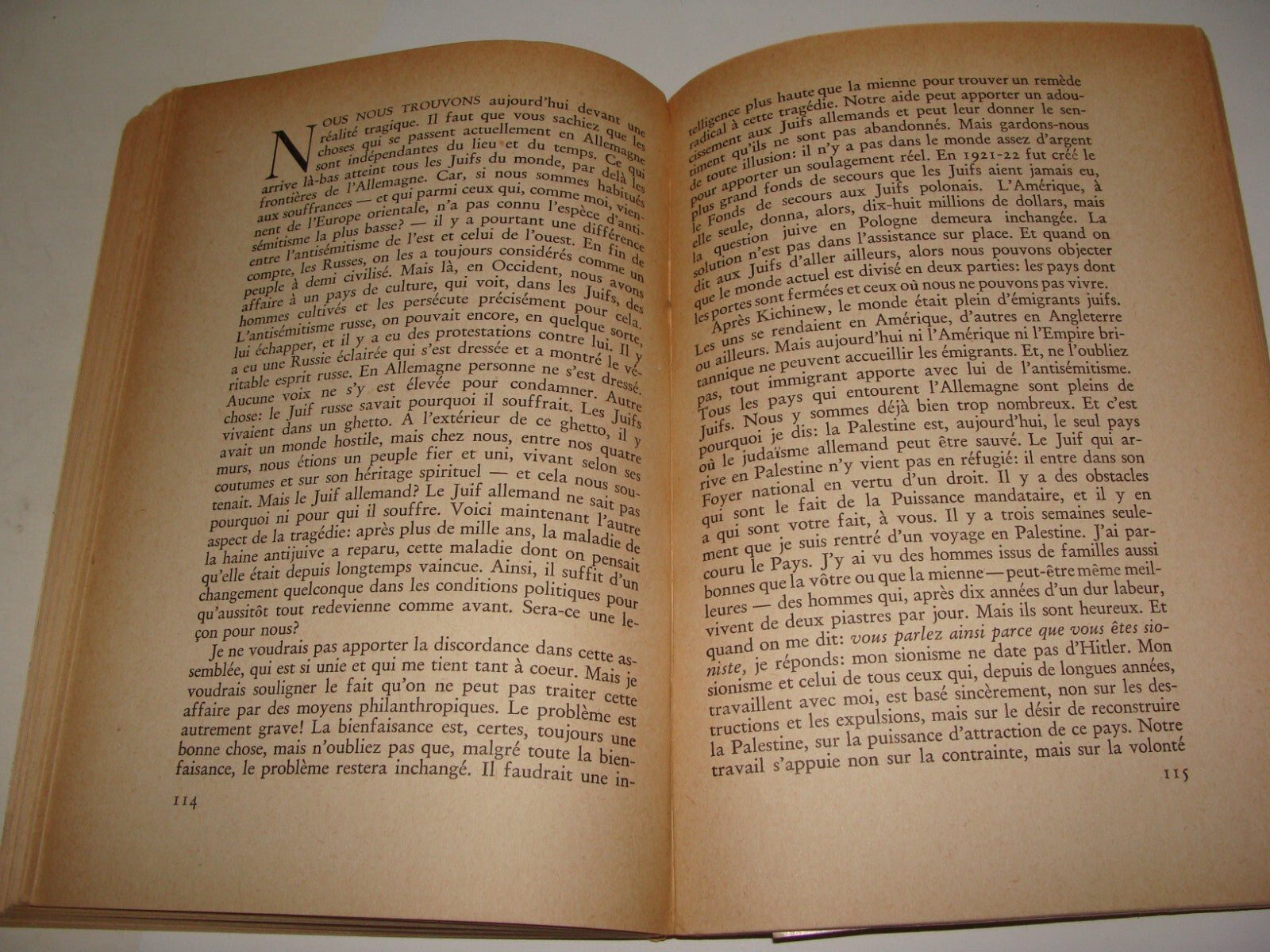 Book Jewish Judaica 1946 Palestine Israel CHAIM WEIZMANN French Zionism