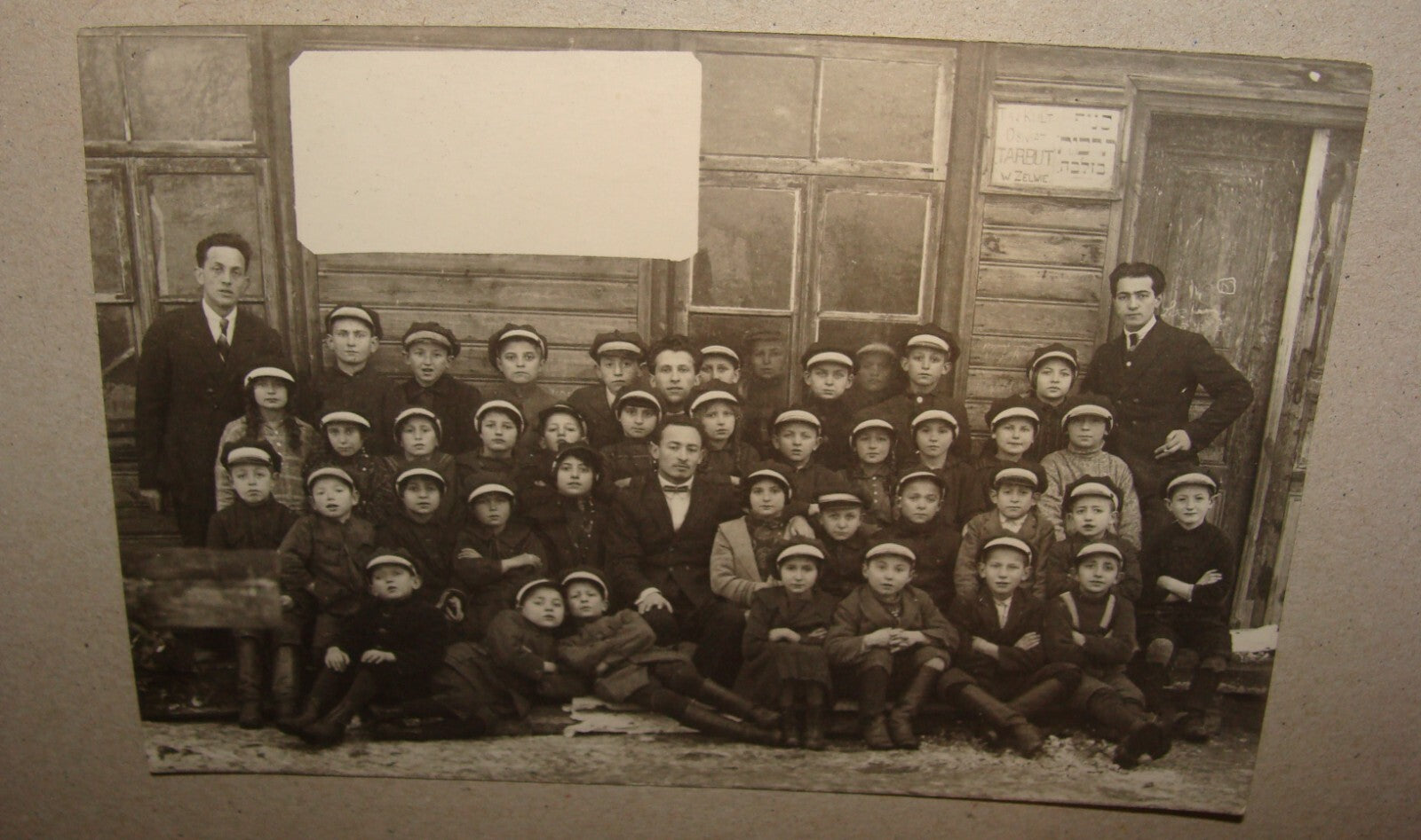 Photo Jewish Card RARE 1925 Poland Zelwa Judaica School Postcard Hebrew Zionist