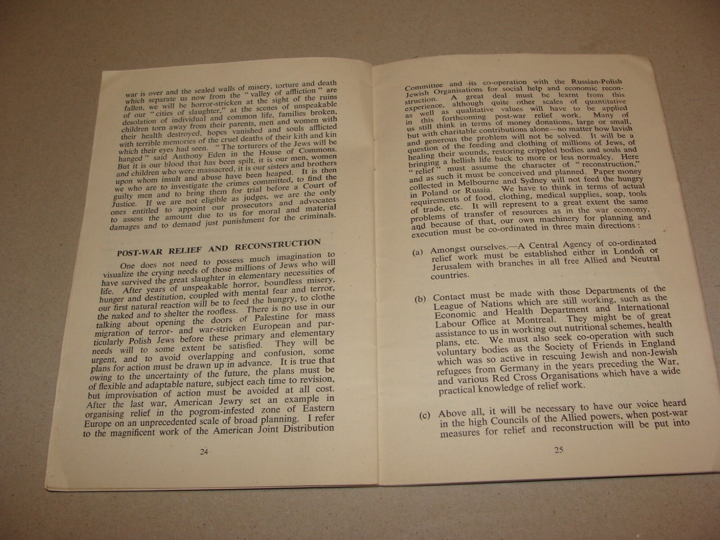 Booklet Palestine 1943 London Zionism Present Tasks Post War Aims Zionist Israel