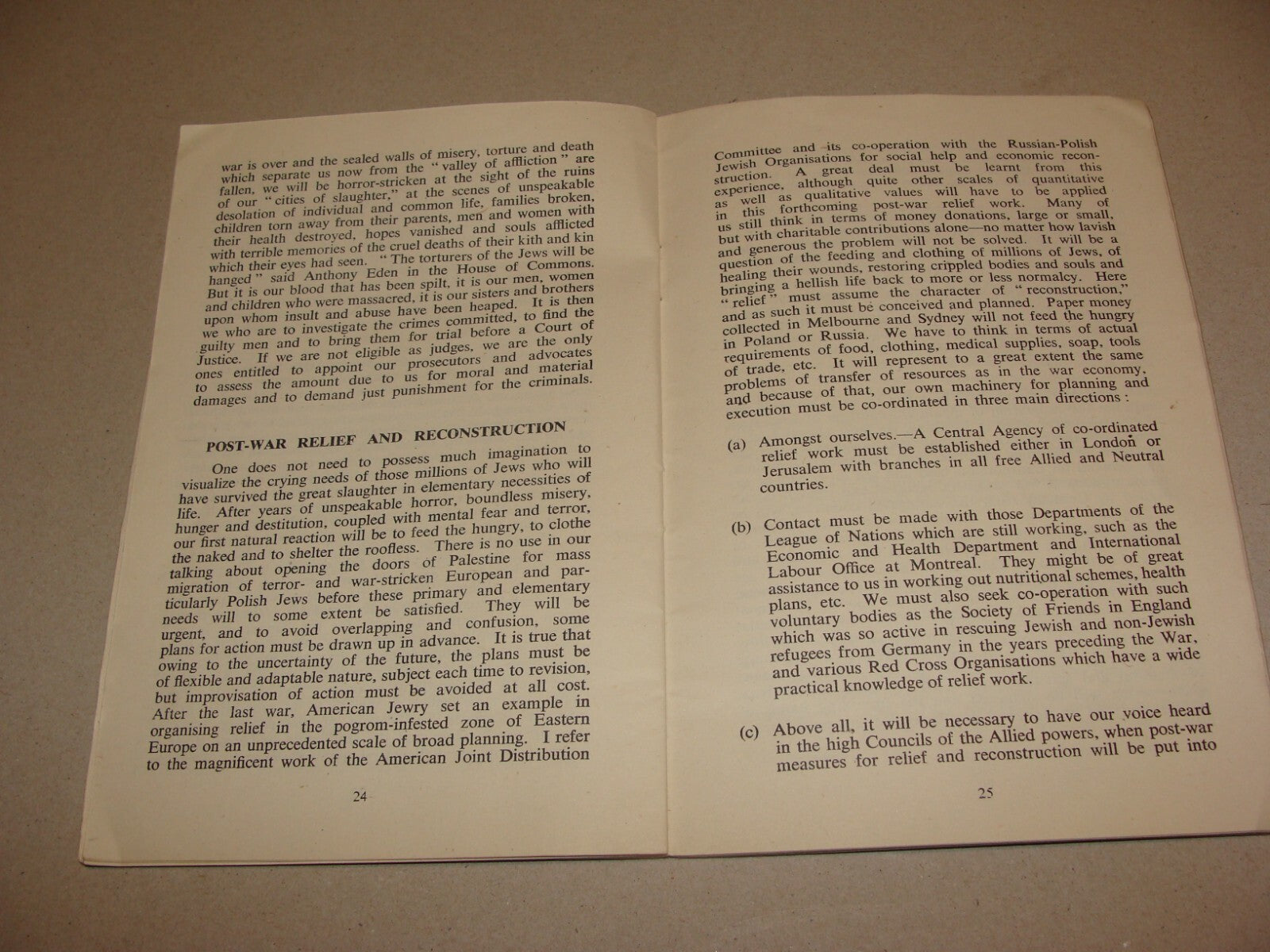 Booklet Palestine 1943 London Zionism Present Tasks Post War Aims Zionist Israel