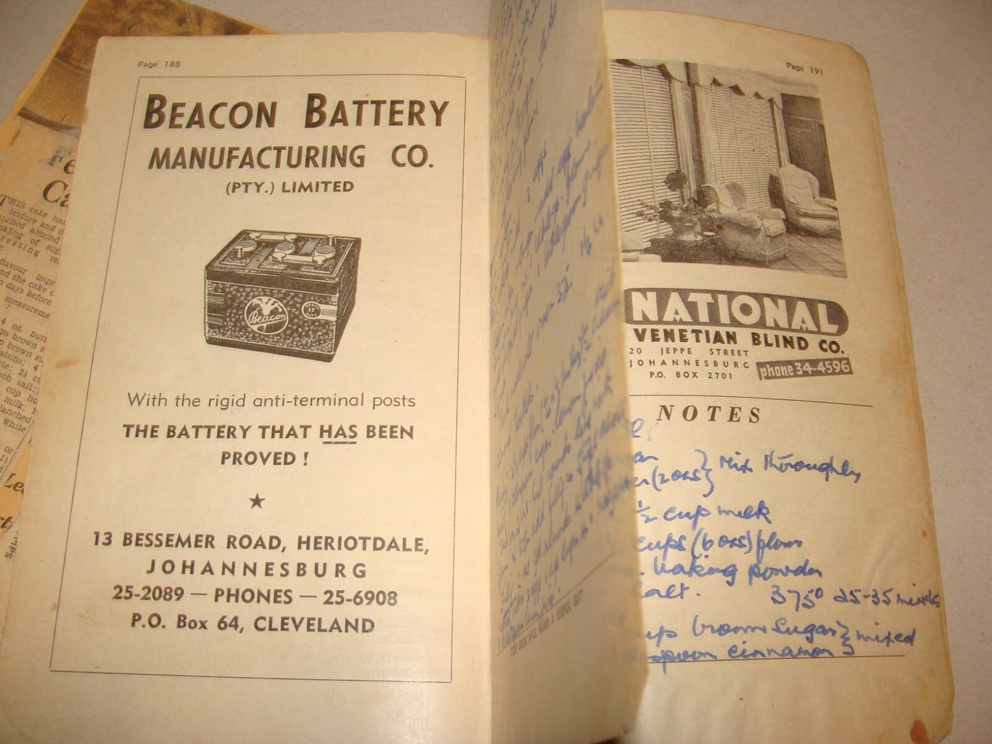 Book Jewish Judaica 1950s Recipe Johannesburg South Africa Women Zionist League