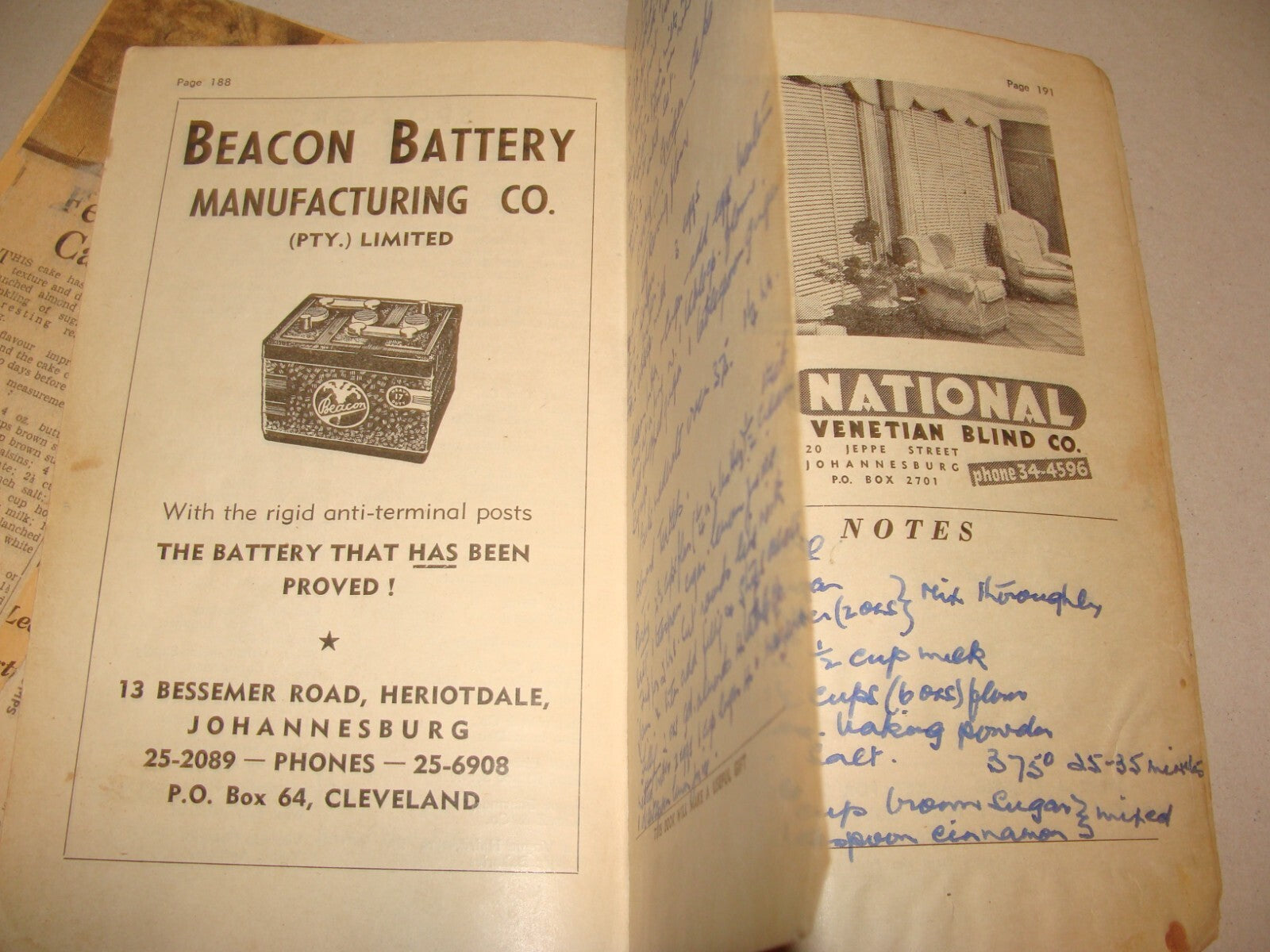 Book Jewish Judaica 1950s Recipe Johannesburg South Africa Women Zionist League