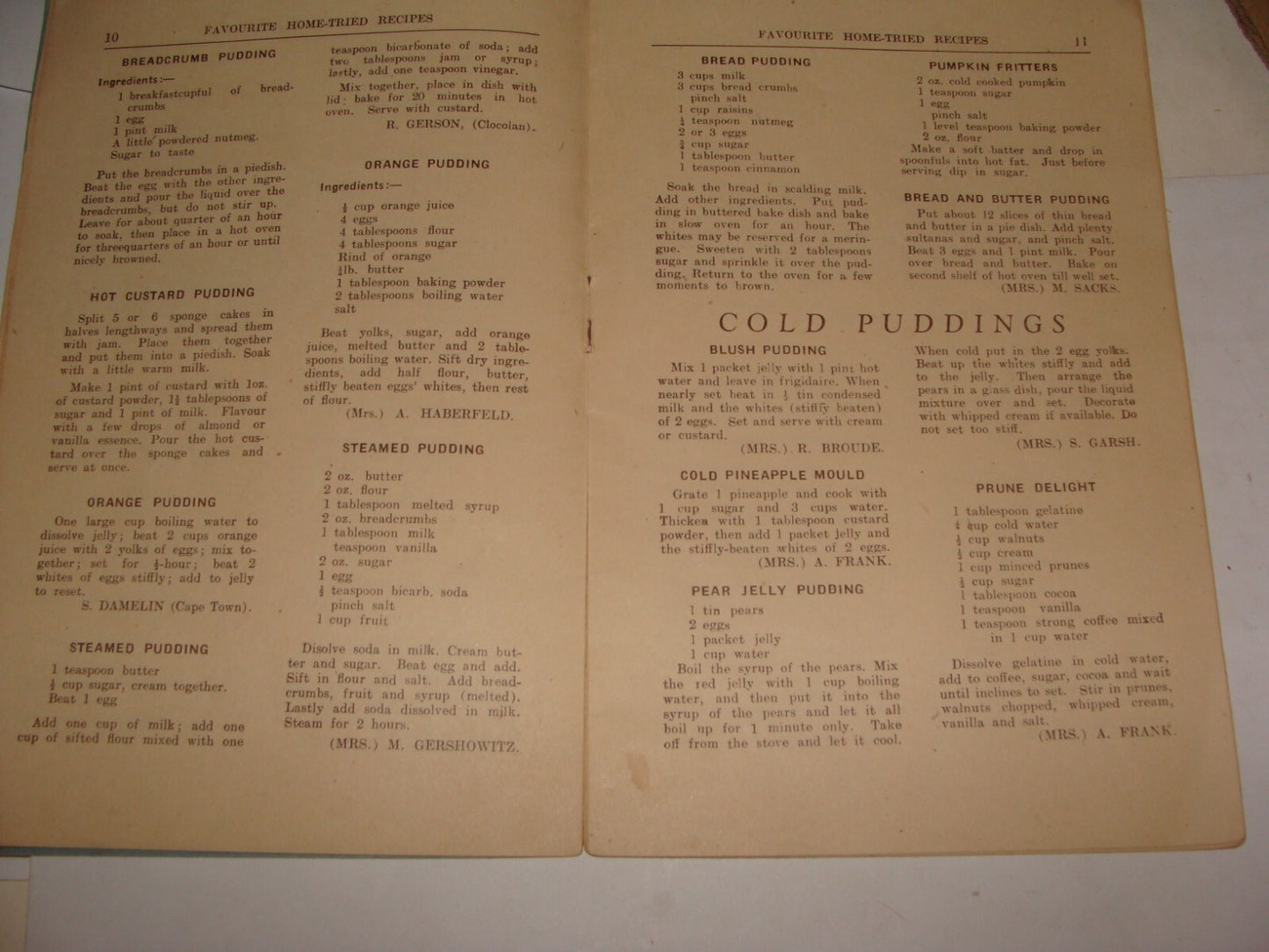 Book Jewish Judaica Kimberley South Africa HOME TRIED RECIPES Women Union