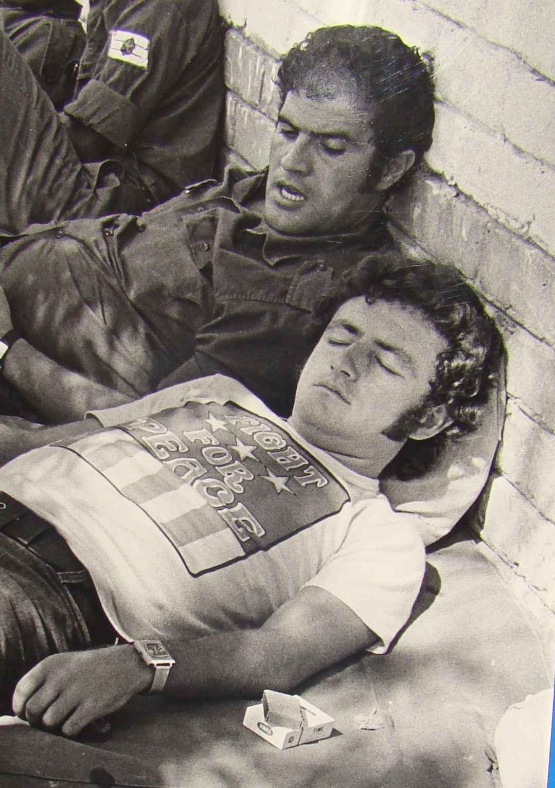 Photo Israel 8.10.1973 Yom Kippur War IDF Soldiers Waiting 'Fight For Peace'