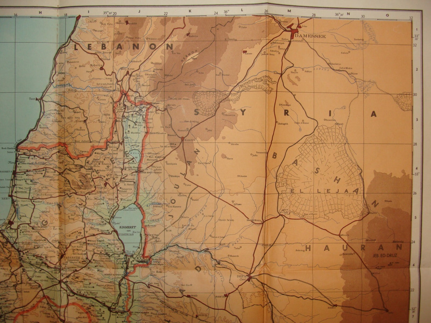 Map Jewish RARE 1952 ISRAEL An Up To Date of The Holy Land Hebrew LARGE SIZE