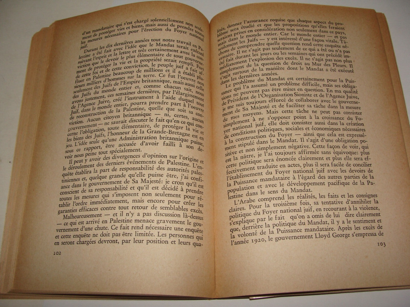 Book Jewish Judaica 1946 Palestine Israel CHAIM WEIZMANN French Zionism