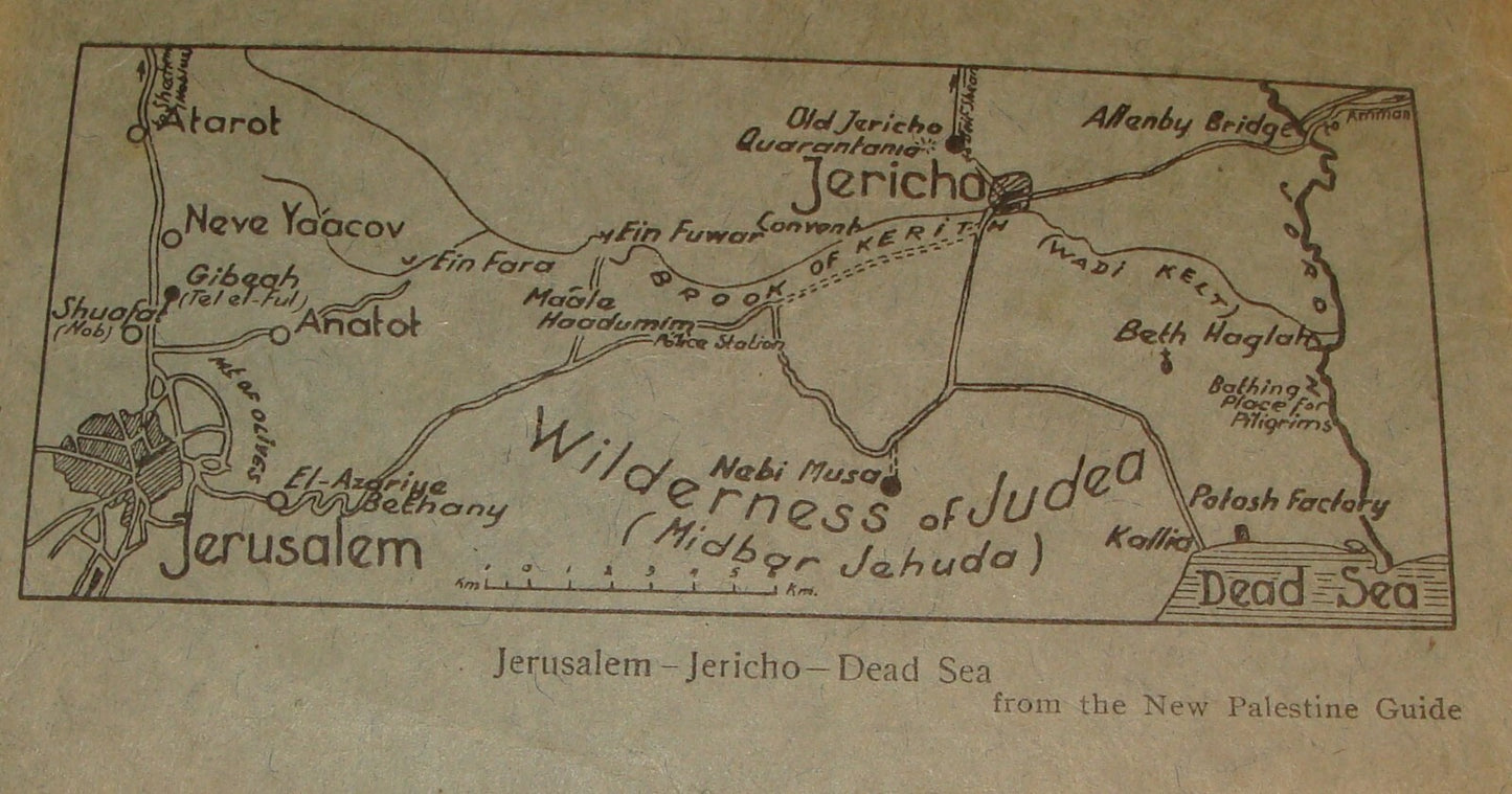 Map Palestine RARE Jewish Judaica 1940s Israel Jerusalem Steimatzky By Vilnai
