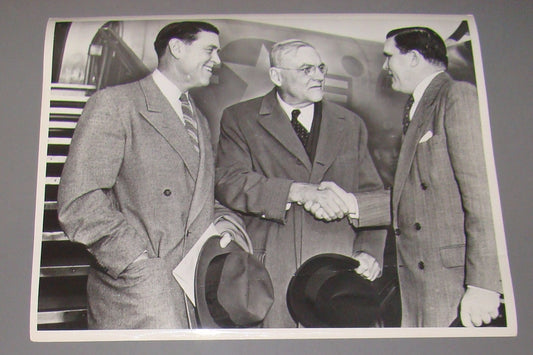 Press photo John Foster Dulles Earl Johnson James Webb korea war us government