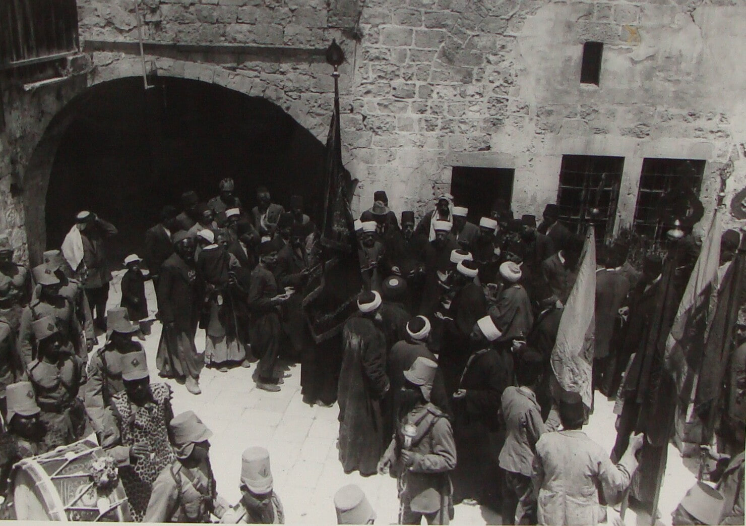 Photo Print Palestine Israel Arab Arabic Nabi Musa Ceremony Flag MATSON 1910s?