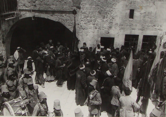 Photo Print Palestine Israel Arab Arabic Nabi Musa Ceremony Flag MATSON 1910s?