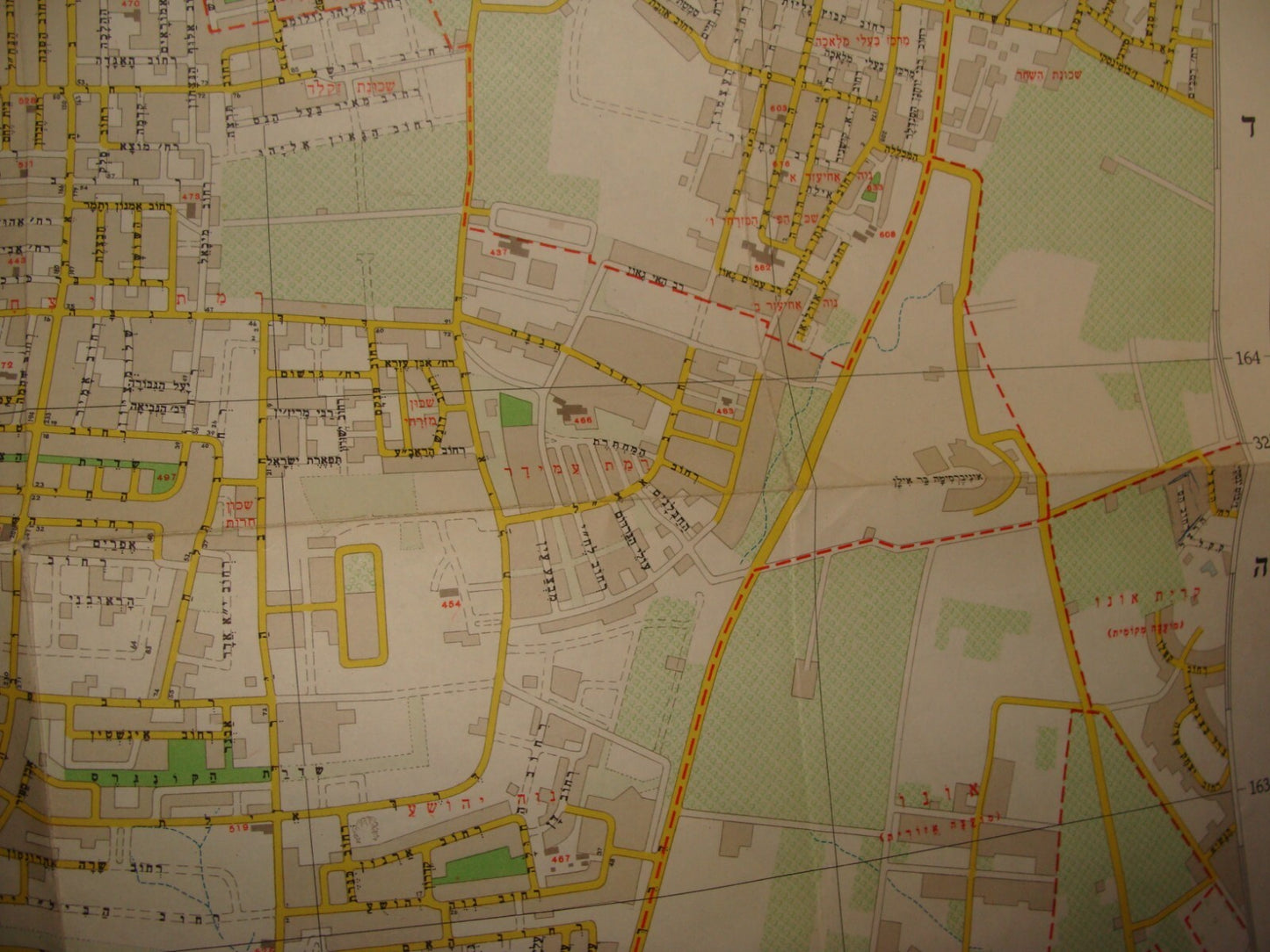 Map Jewish Israel 1964 TEL AVIV Ramat Gan Givatayim Bnei Brak Gush Dan