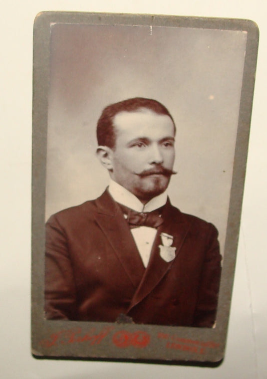 Photo Jewish RARE Judaica 1901 Zionist Congress Member Rosenfeld MEDAL Hebrew