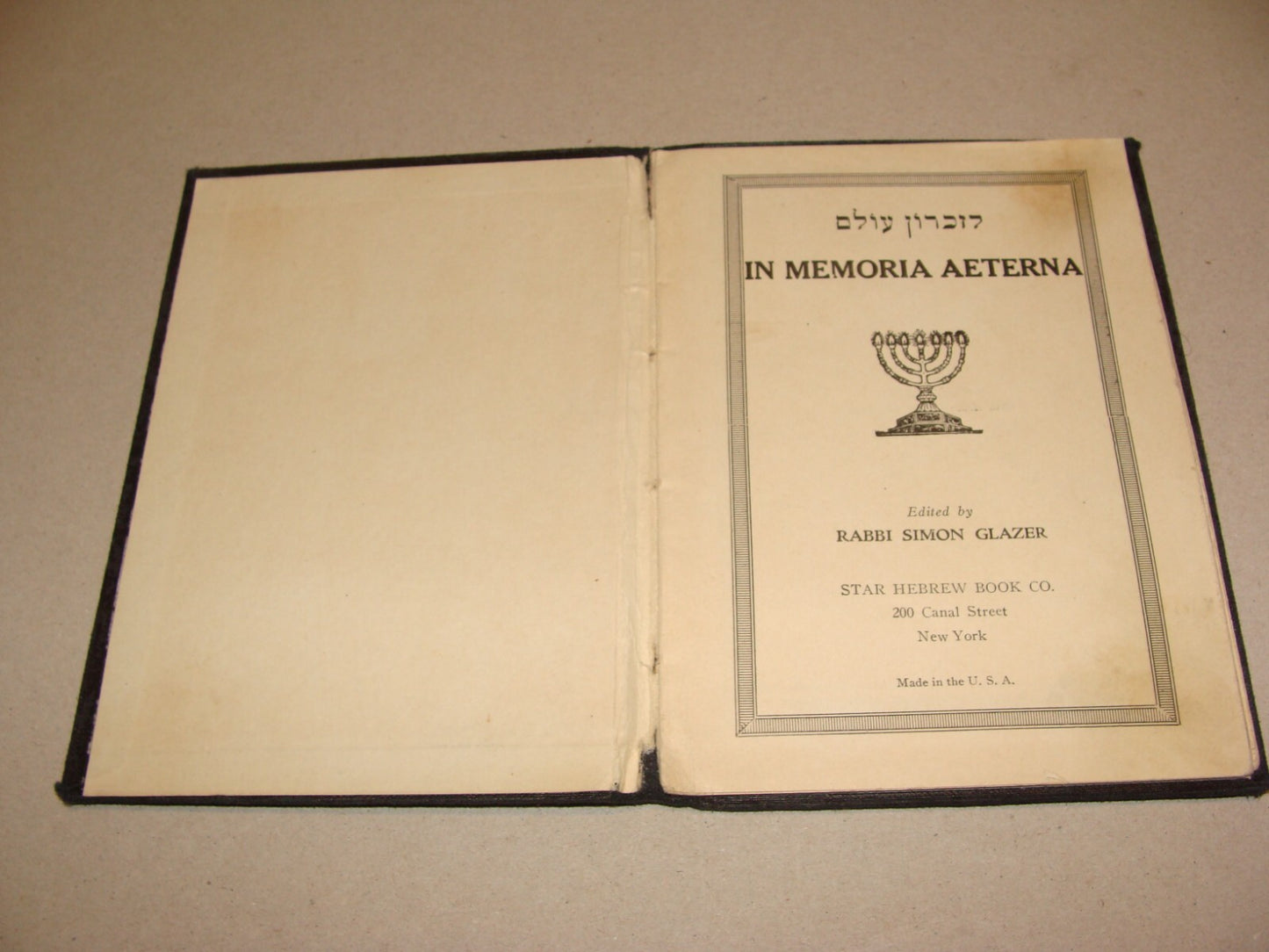 $ Book Jewish American Judaica 1934 Memory Memorial Prayer Kaddish United States