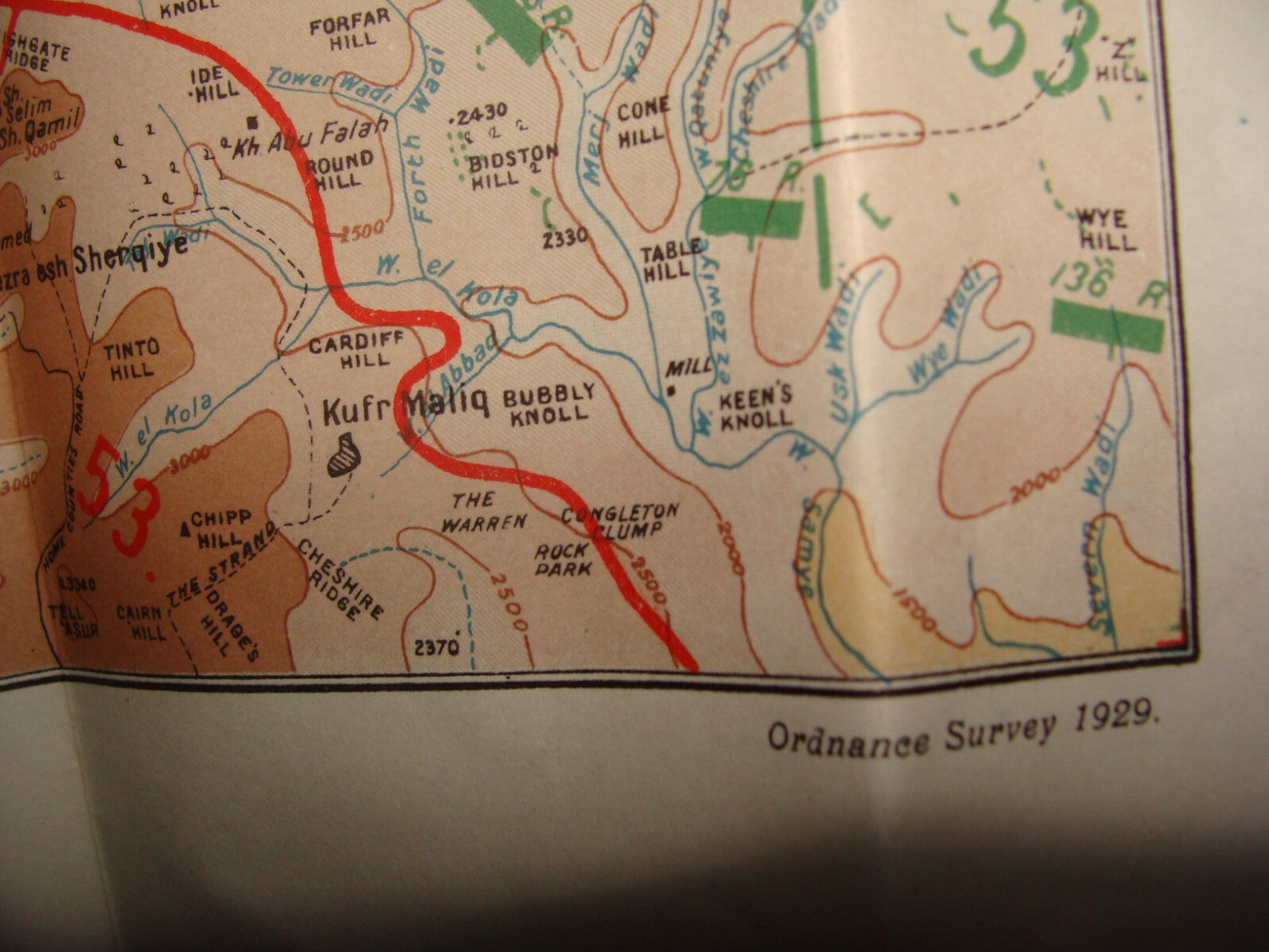 Palestine Israel Megiddo Map Army Military WWI Turkish British Army Military