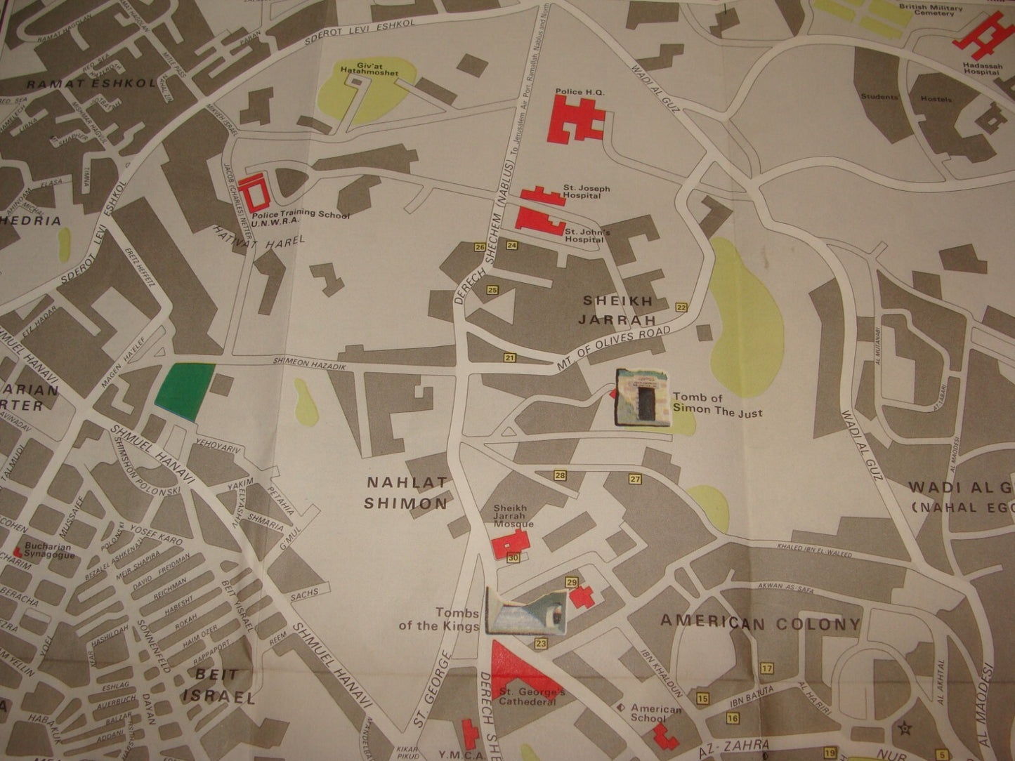 Map Jewish Judaica Israel Israeli JERUSALEM 1973 Guide Info Brochure