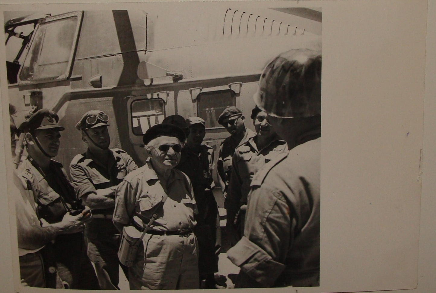 Pol Photo Print Israel Army 1956 Prime Minister DAVID BEN GURION Military RABIN