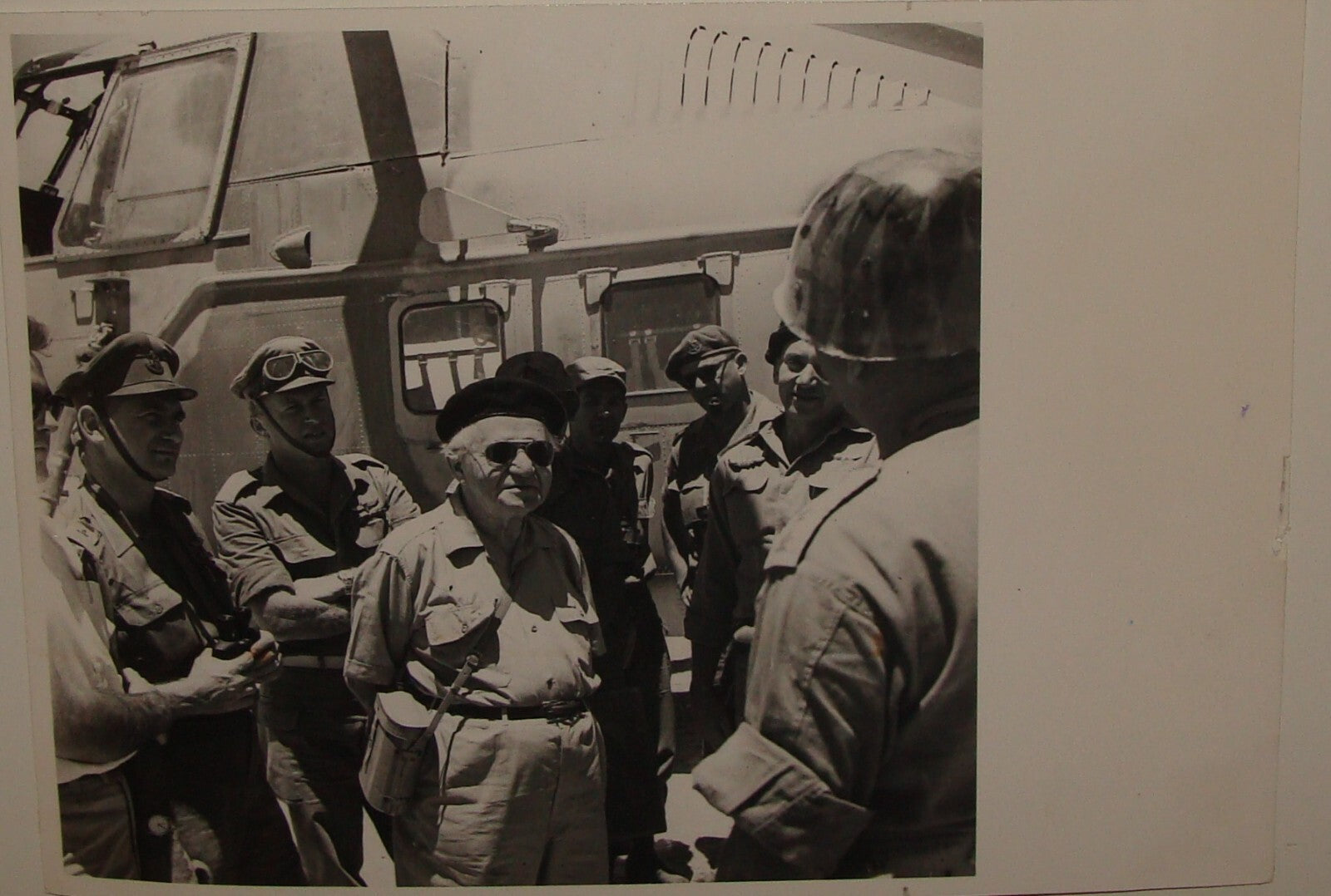 Pol Photo Print Israel Army 1956 Prime Minister DAVID BEN GURION Military RABIN
