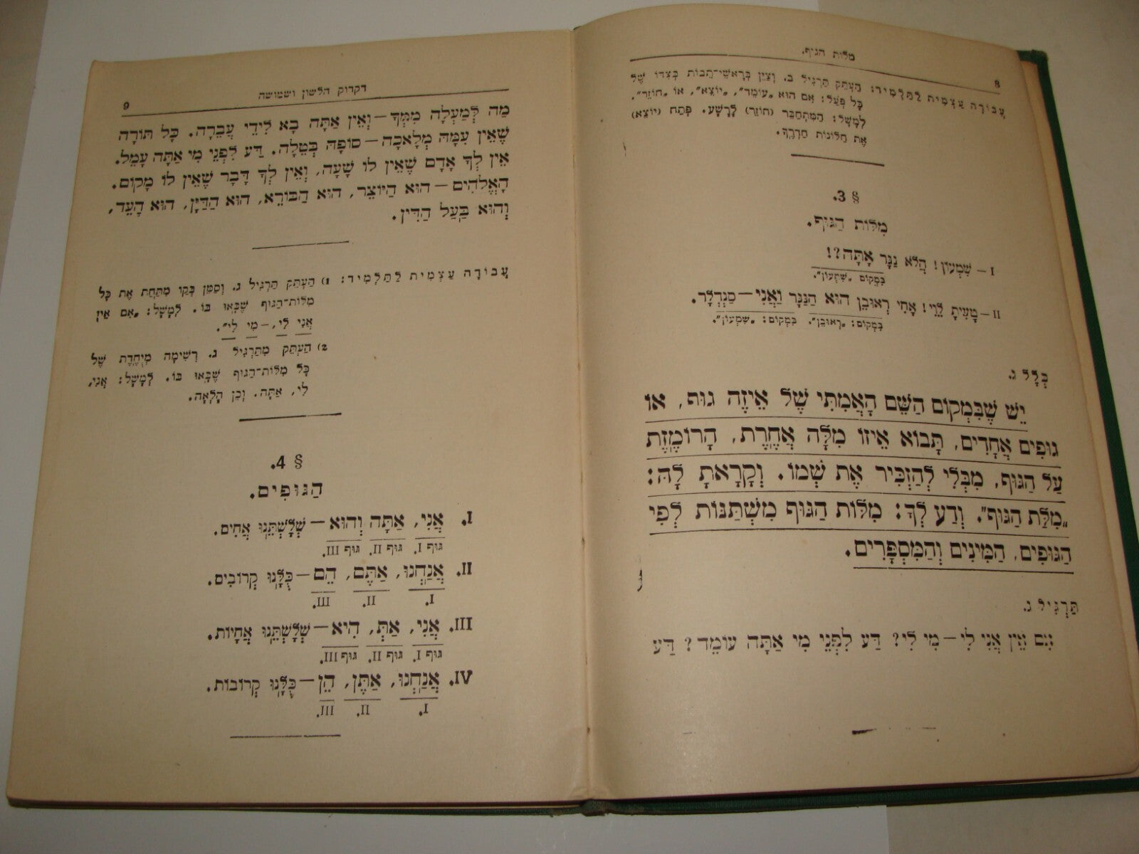 $ Jewish American Judaica 1927 Hebrew Grammar Study Edition for Students