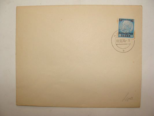 Germany 1939 Krakow Poland Stamp Cover 40 Groschen on 20 Pf Hindenburg Osten