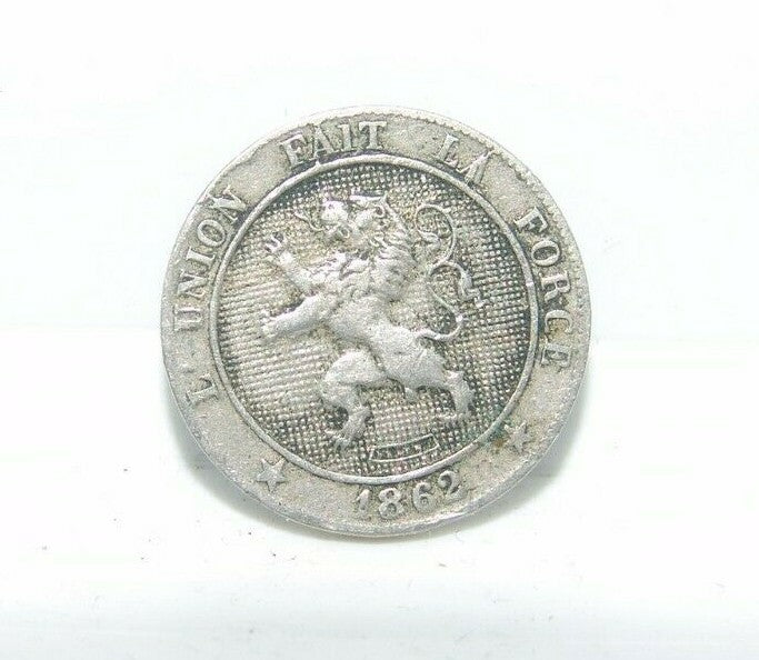 Belgium Belgian 5 Centimes cent coin 1862 lion