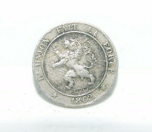 Belgium Belgian 5 Centimes cent coin 1862 lion