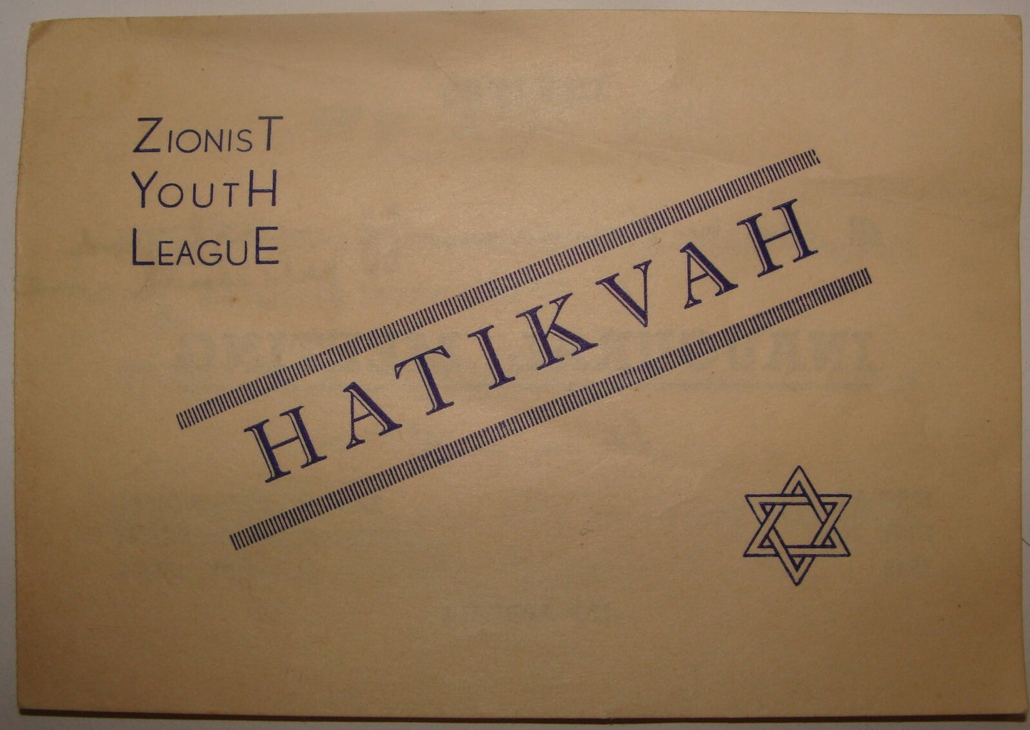Card Jewish Judaica Australia 1946 Zionist Youth League Hatikvah Meeting