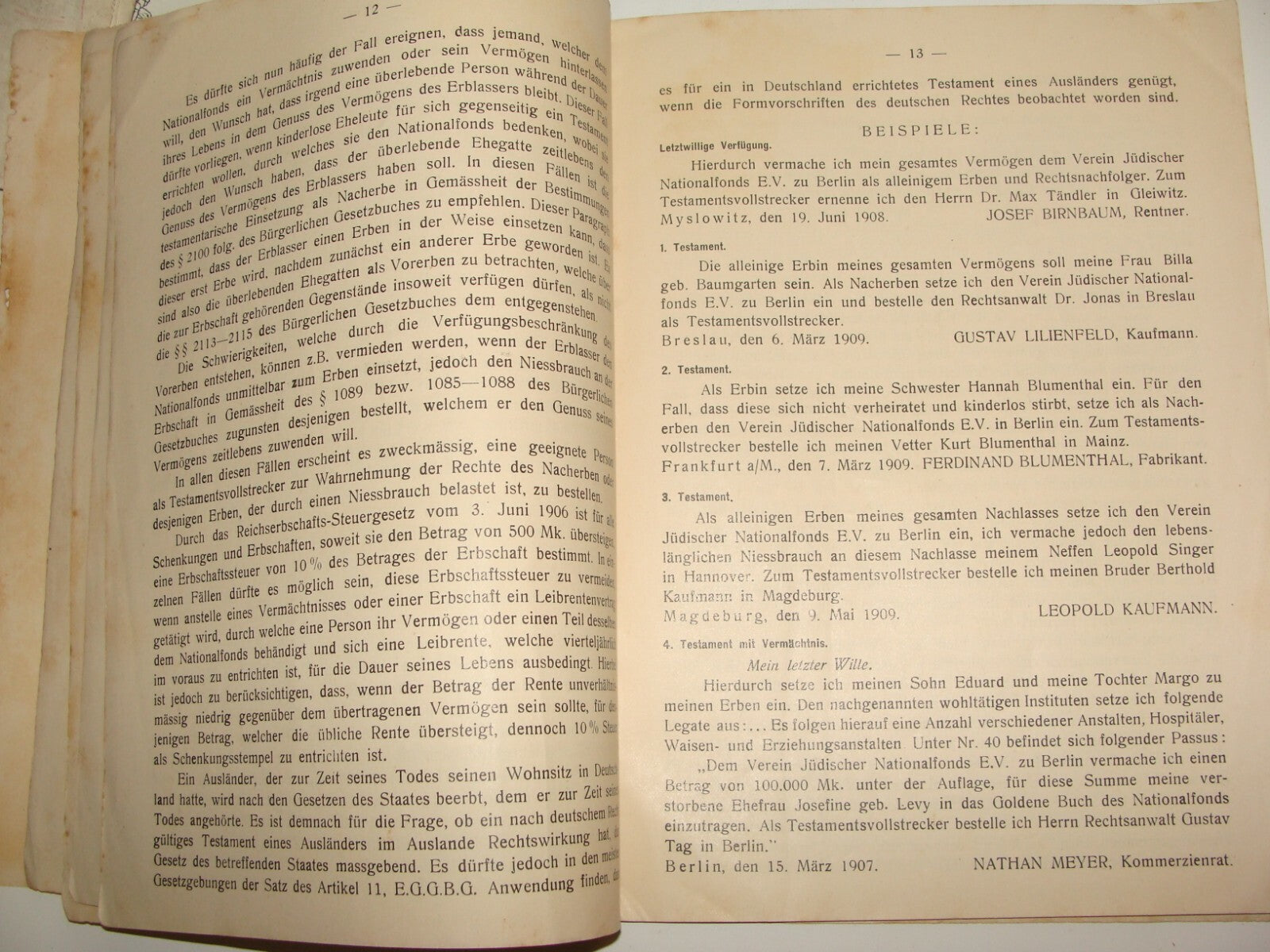 Germany Booklet Palestine Judaica 1915 German Jewish Fund KKL JNF Zionist Israel