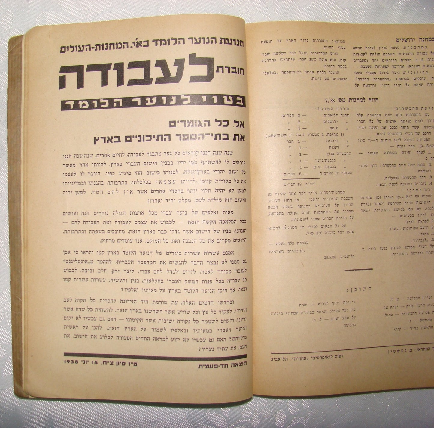 Booklet Palestine Jewish Judaica 1937 Israel Hebrew Youth Movement Zionist