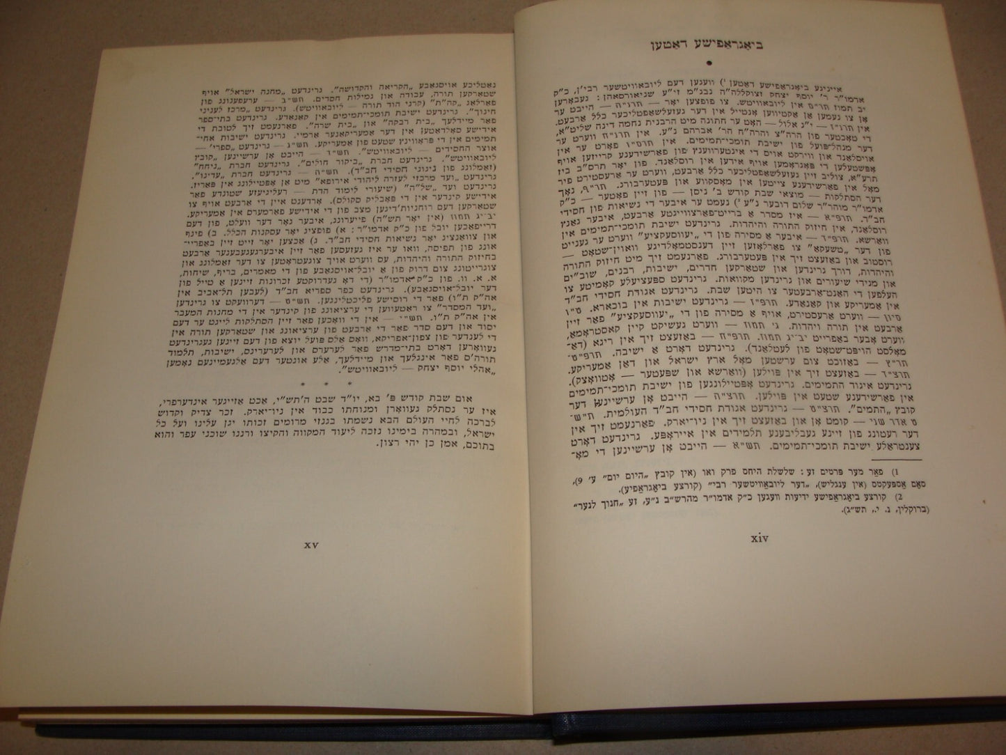 Book Jewish Judaica 1955 Lubavitch Chabad Rabbi Schneersohn Yiddish Memories