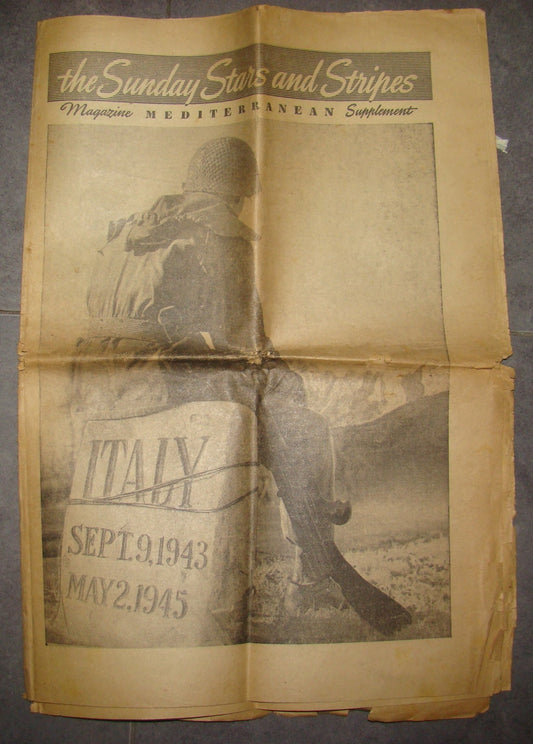 Stars & and Stripes Mediterranean Newspaper WW2 1945 Victory Fascist Italy War