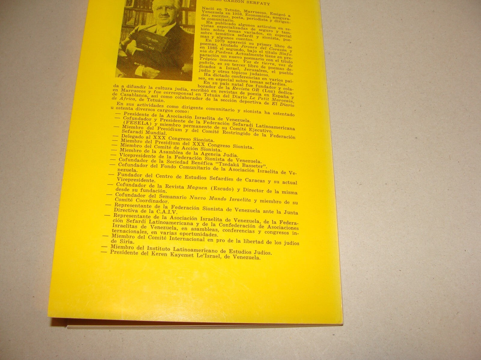 Book Jewish Spanish 1987 Venezuela Caracas Moises Garzon Sarfaty Serfaty SIGNED