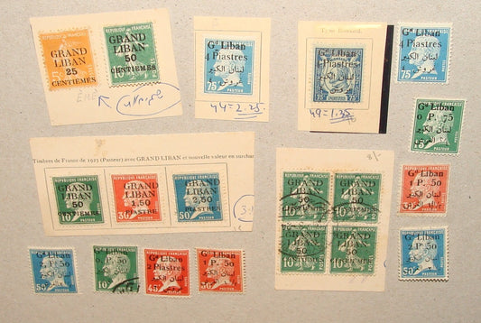 1920s LEBANON French France Stamp Stamps Lot Hinged