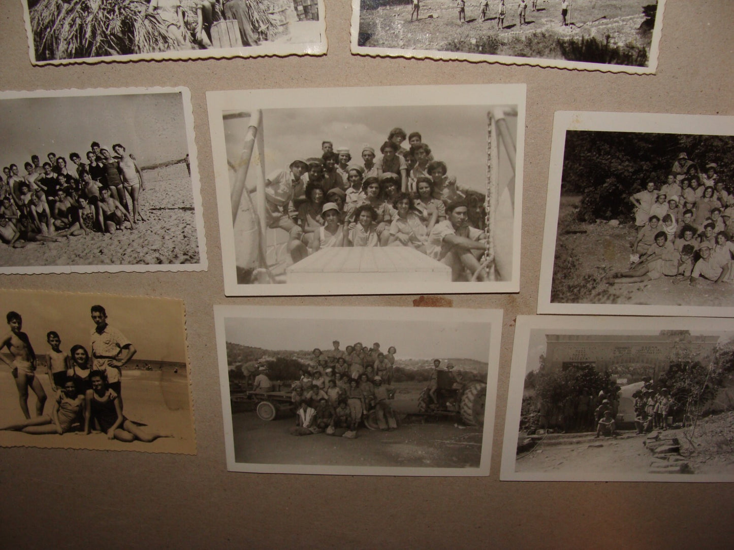 Photo Jewish 1952 Israel Kids Children Youth Movement School Camp Nir Etzion x8