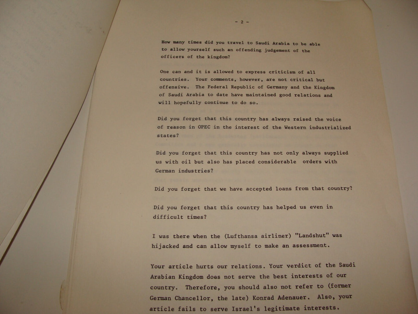 Germany Paper Palestine Jewish 1984 German DIE WELT Israel Wischnewski Springer