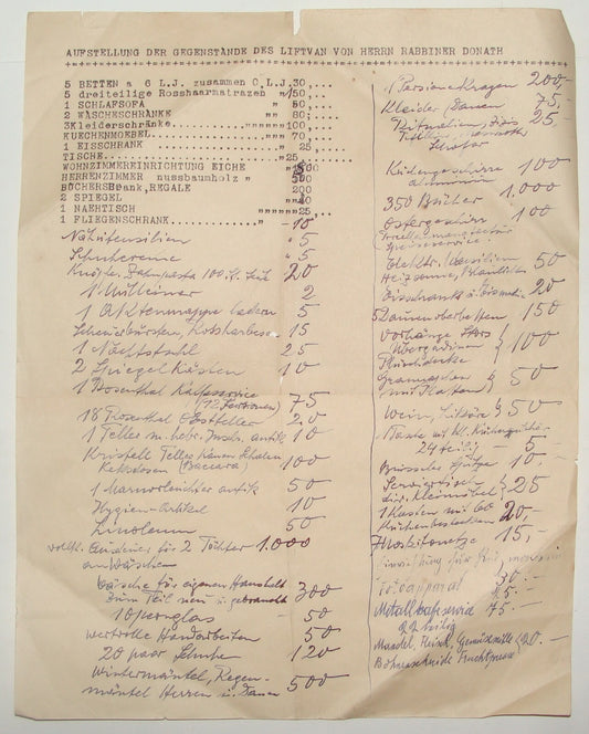 Germany Jewish Judaica Rabbi E. DONATH German   WW2 1939 Certificate Immigration