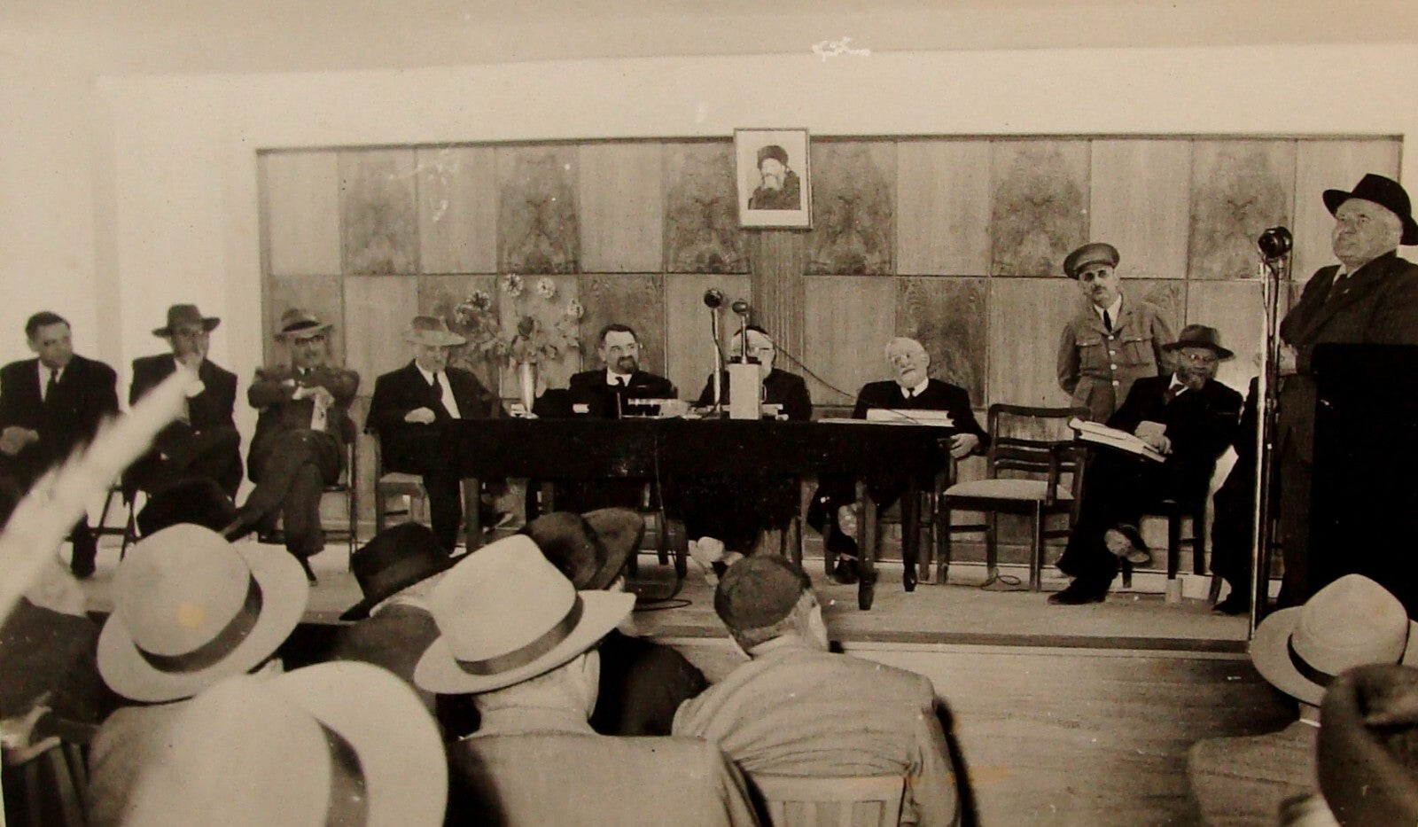 Photo Palestine Jewish Judaica Israel 194? Photo Zionist Ben Gurion Rabbi Herzog