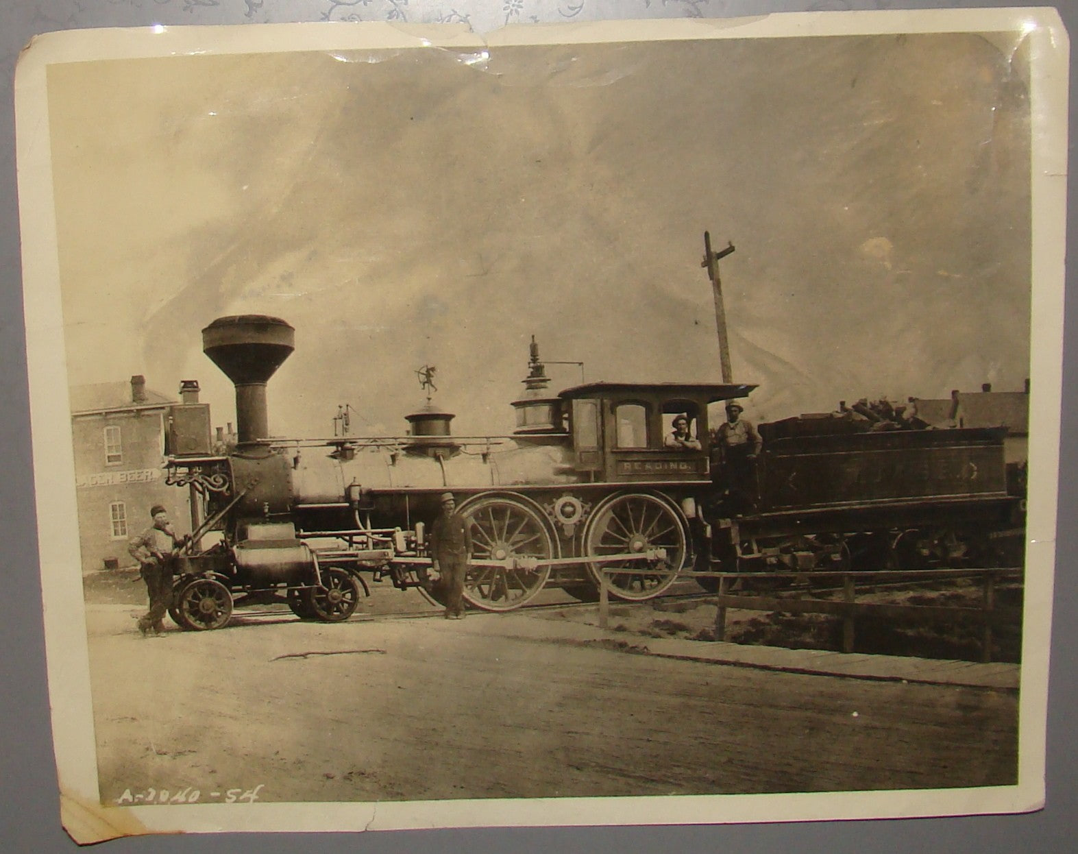Antique Original American Locomotive Reading Lines Train Railroad