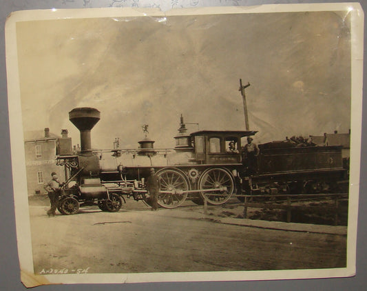 Antique Original American Locomotive Reading Lines Train Railroad