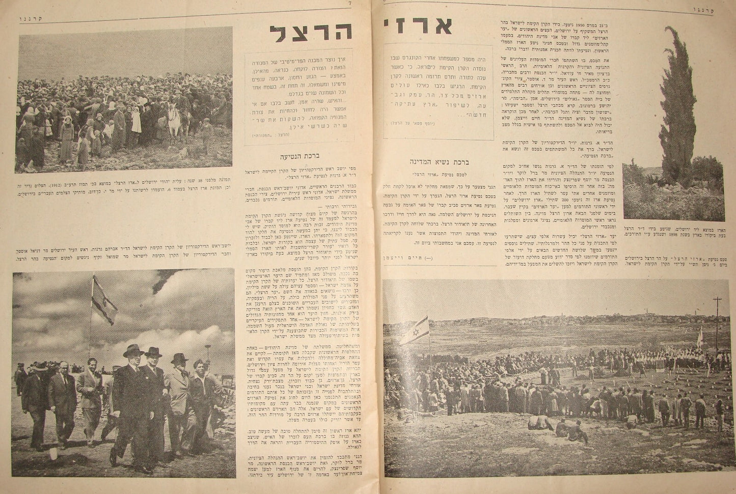 Bulletin Jewish Israeli Israel Hebrew 1950 Judaica Zionist JNF KKL קרננו Fund